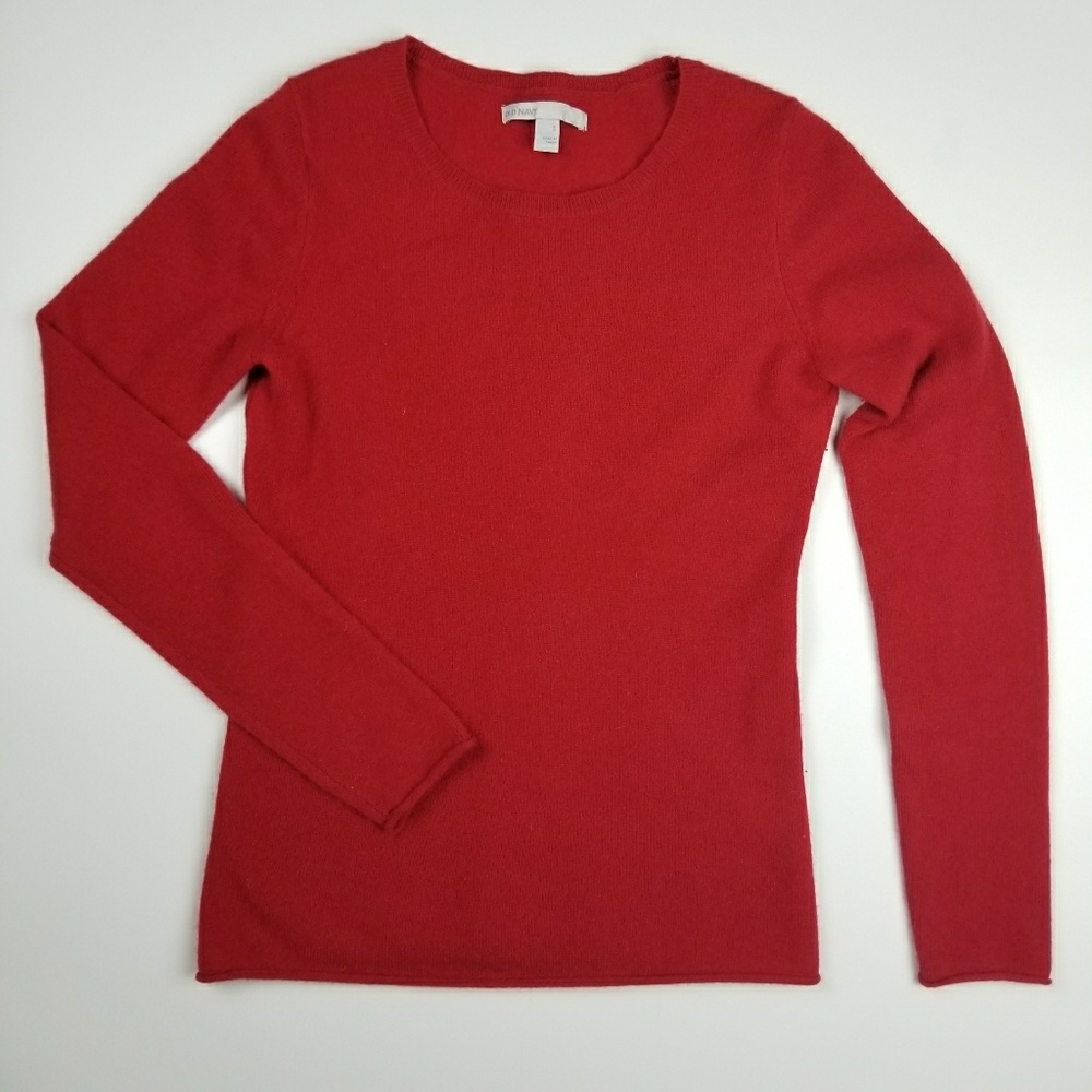 Old Navy Women Red Cashmere Pullover Sweater S